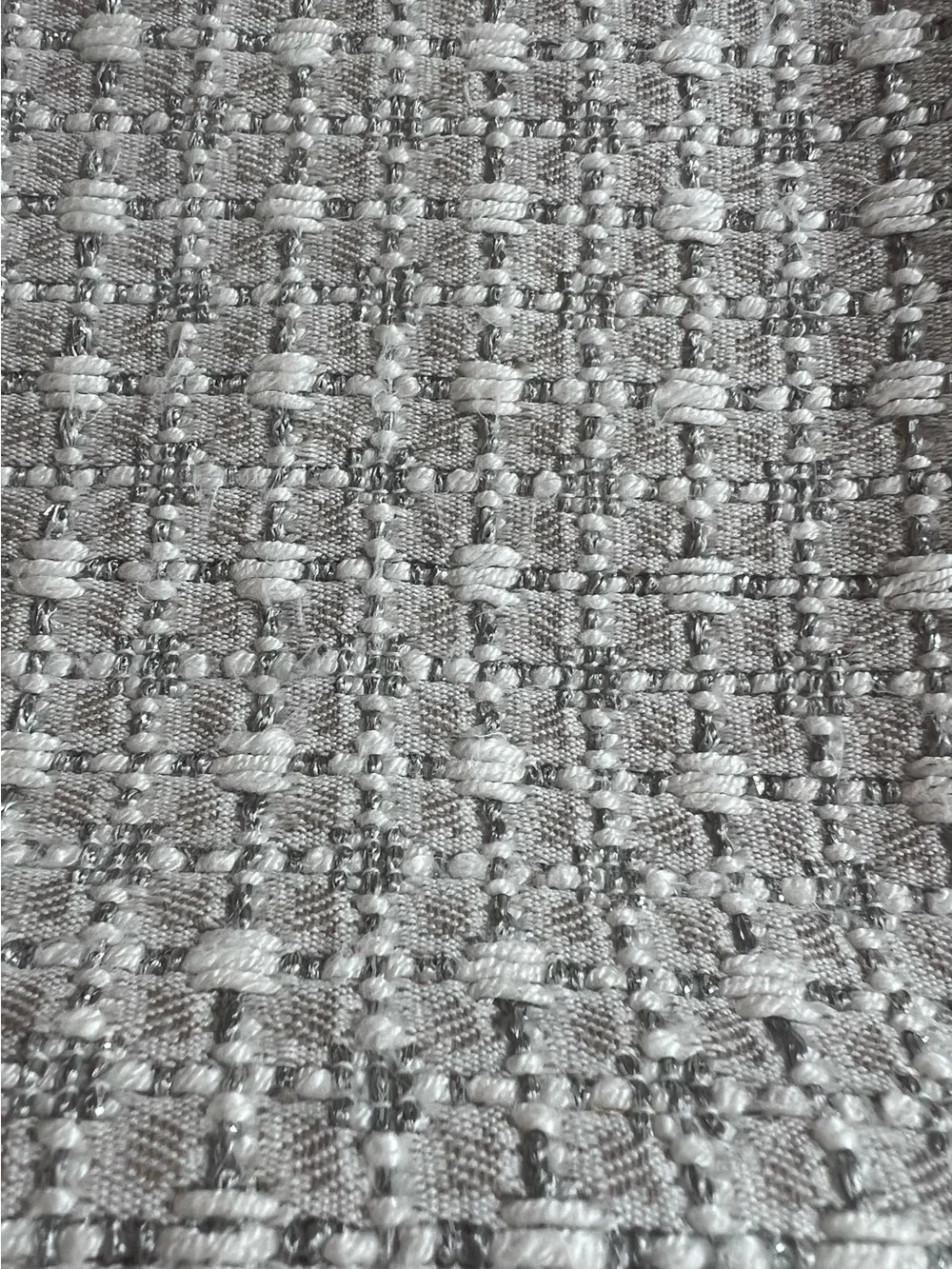Set of 2 FRETTE Tweed Decorative Pillow Case or Cushion Cover Silver Grey 19x19”